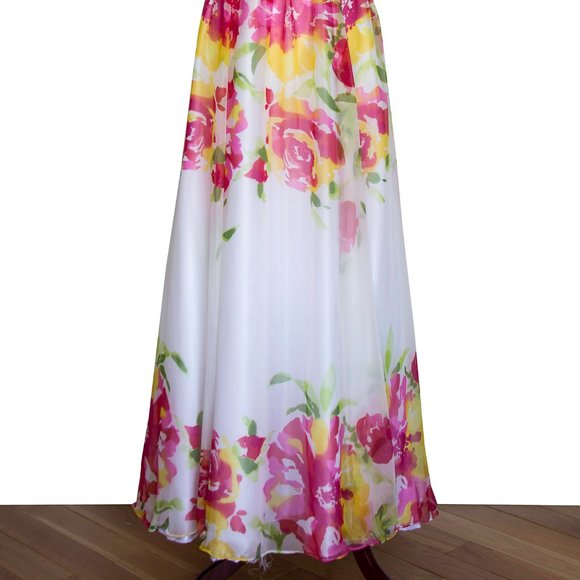 MORI LEE Strapless Beaded Floral Ball Gown Dress Prom Formal Small - Picture 3 of 10